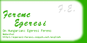 ferenc egeresi business card